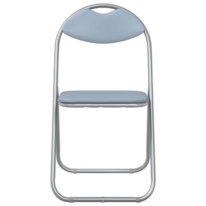 Sedia pieghevole 8 pz Pelle Sintetica Grigio 48 x 43,5 x 81 cm