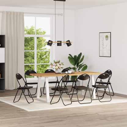 Sedia pieghevole 8 pz Pelle Sintetica Nero 48 x 43,5 x 81 cm