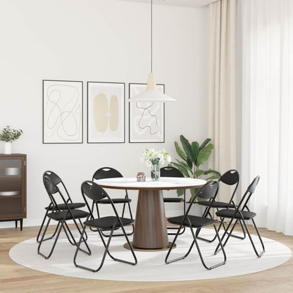 Sedia pieghevole 8 pz Pelle Sintetica Nero 48 x 43,5 x 81 cm