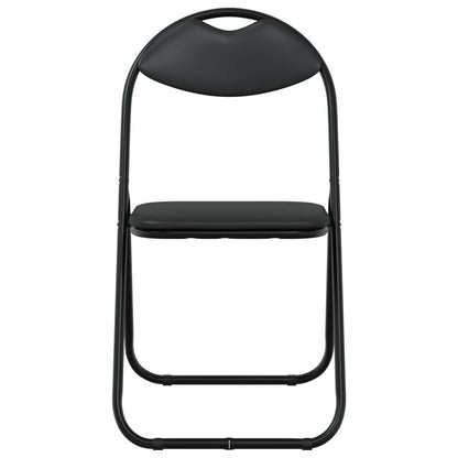 Sedia pieghevole 8 pz Pelle Sintetica Nero 48 x 43,5 x 81 cm
