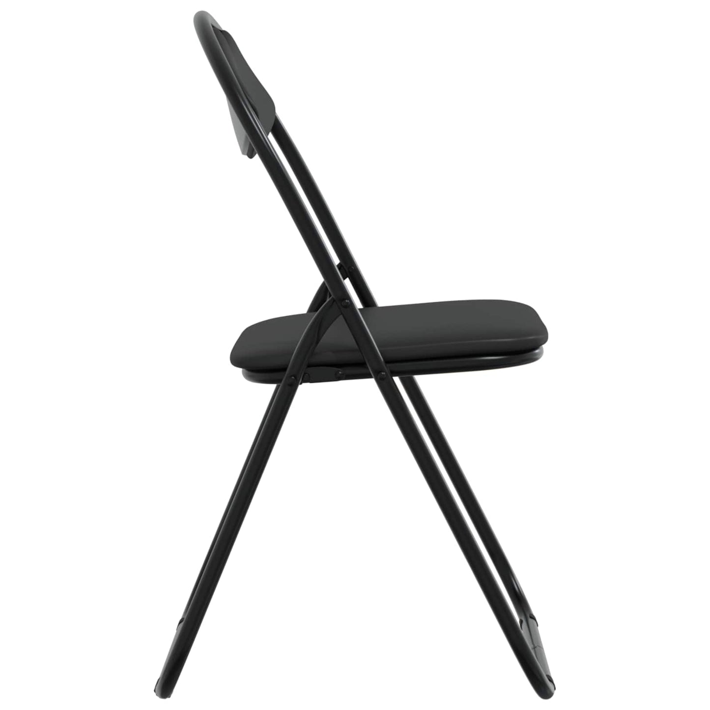 Sedia pieghevole 8 pz Pelle Sintetica Nero 48 x 43,5 x 81 cm
