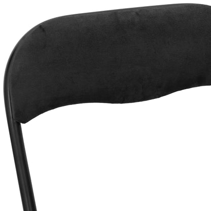 Sedia pieghevole 2 pcs Nero 48 x 44 x 78 cm Velluto