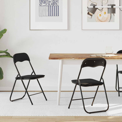 Sedia pieghevole 2 pcs Nero 48 x 44 x 78 cm Velluto