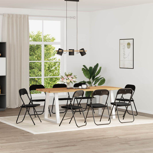 Sedia pieghevole 8 pcs Nero 48 x 44 x 78 cm Velluto | homemem39