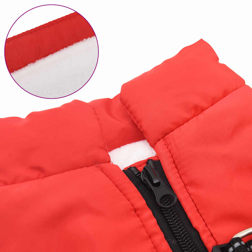 Cappotto per Cani con imbracatura Rosso XL Pile e Poliestere