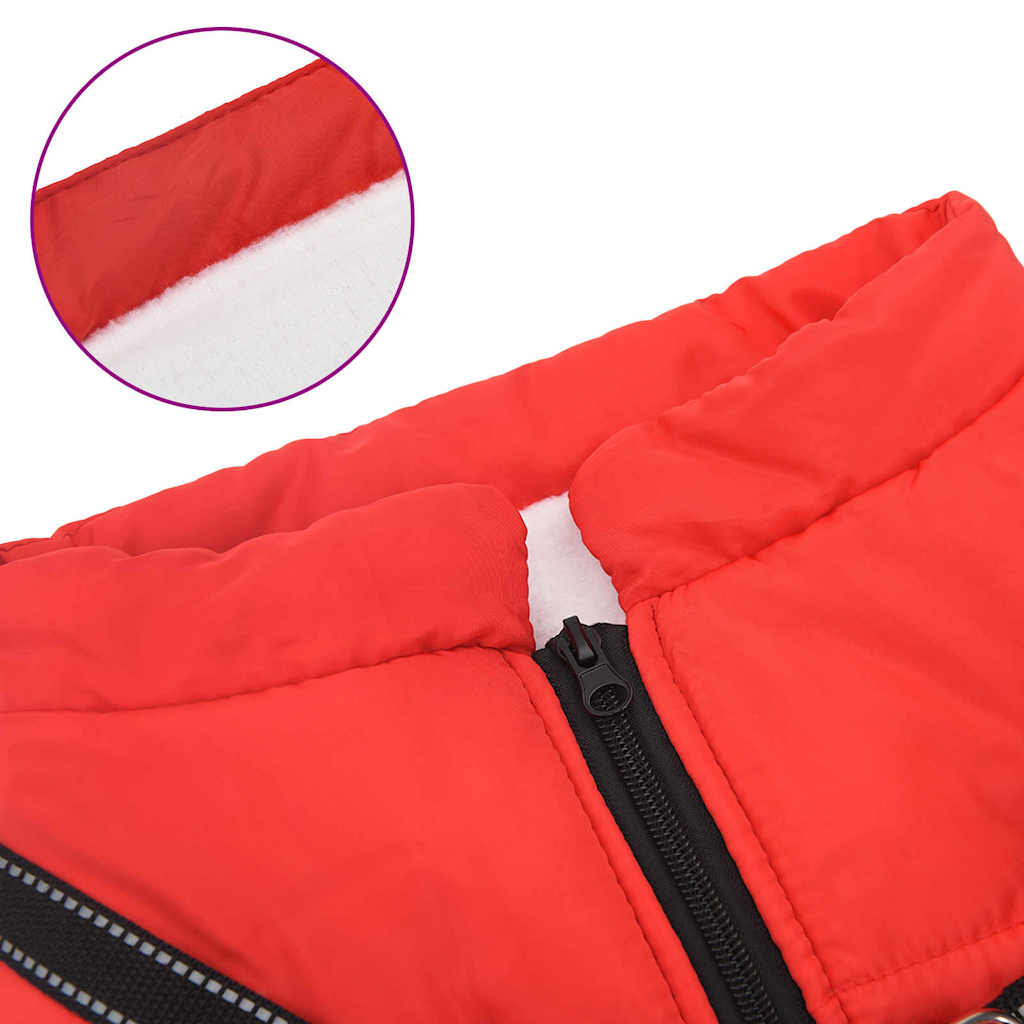Cappotto per Cani con imbracatura Rosso 3XL Pile e Poliestere