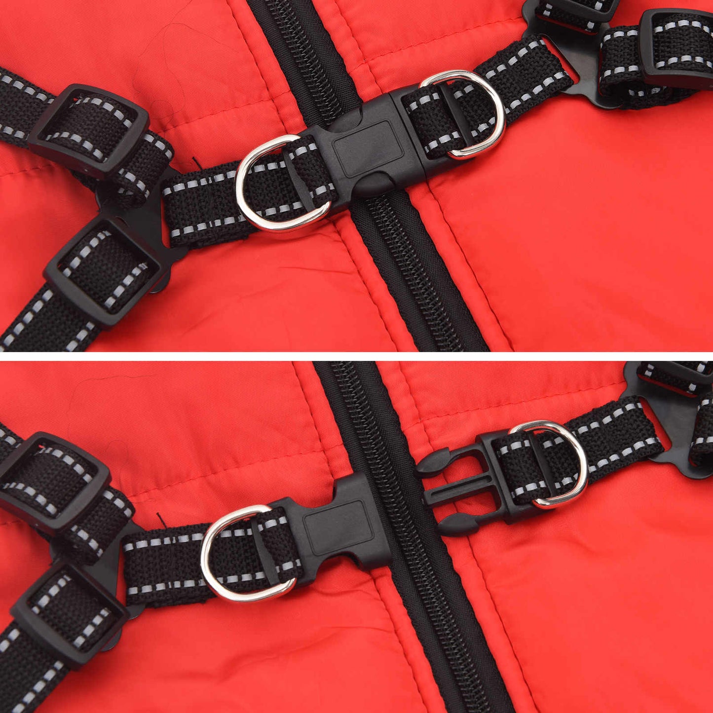 Cappotto per Cani Rosso L68 Pile e Poliestere