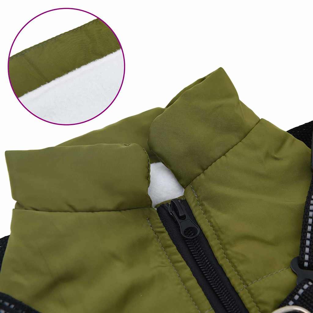 Cappotto per Cani Verde militare XL Pile e Poliestere