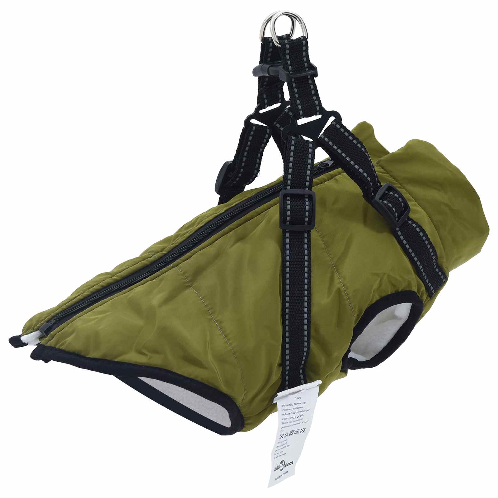 Cappotto per Cani Verde militare L36 Pile e Poliestere | homemem39