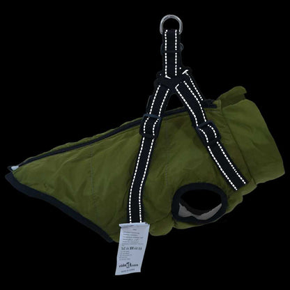 Cappotto per Cani Verde militare 2XL Pile e Poliestere
