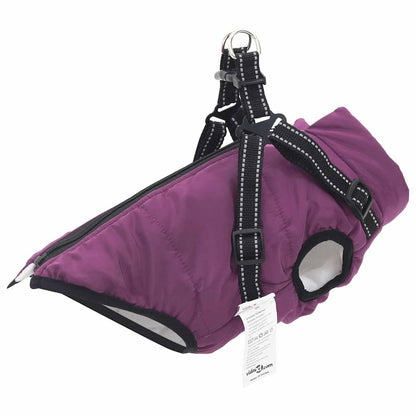 Cappotto per Cani con imbracatura Viola S Pile e Poliestere