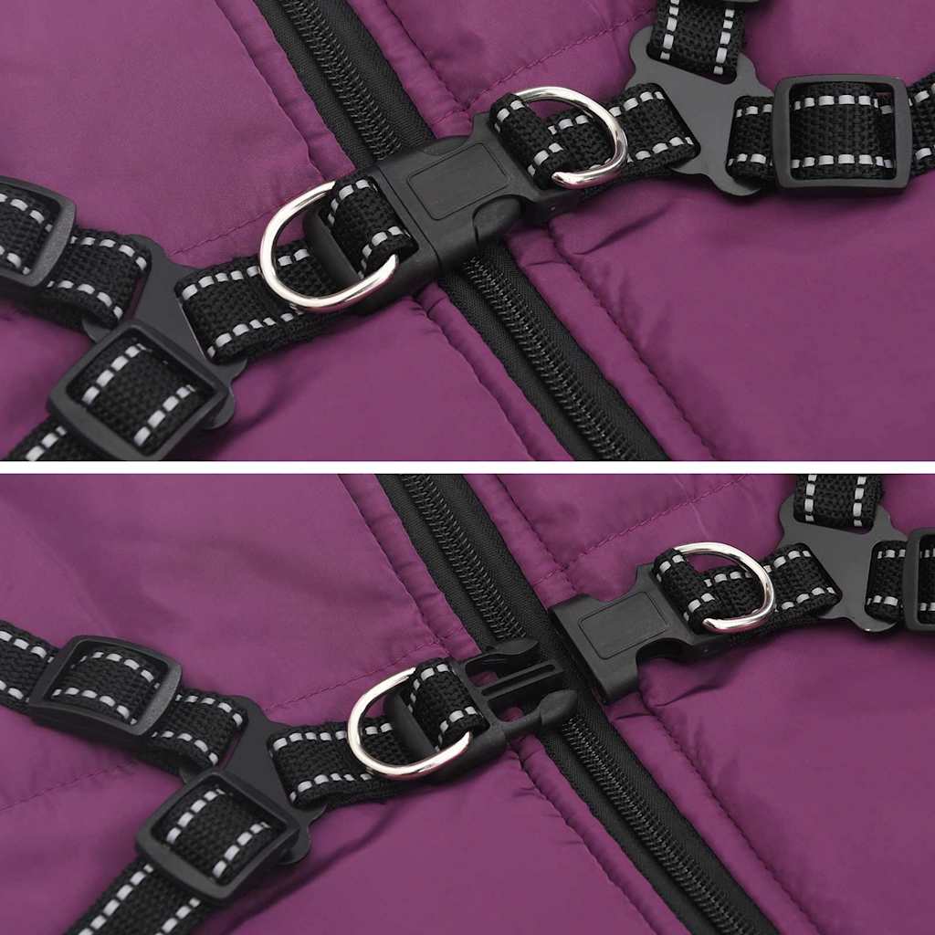 Cappotto per Cani con imbracatura Viola 3XL Pile e Poliestere