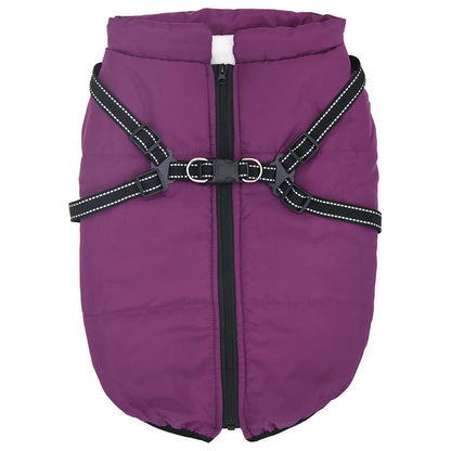 Cappotto per Cani con imbracatura Viola 3XL Pile e Poliestere