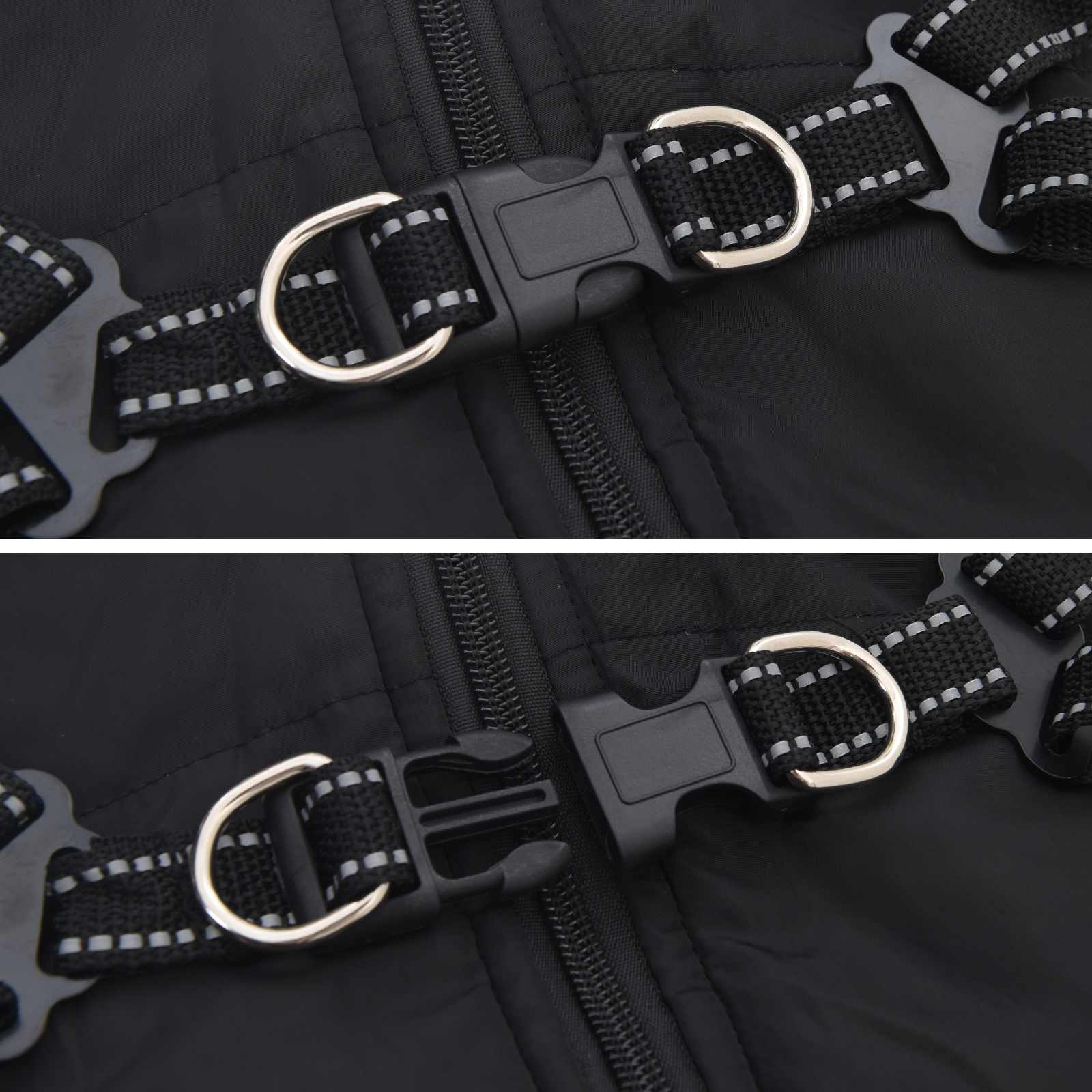 Cappotto per Cani Nero L24 Pile e Poliestere | homemem39