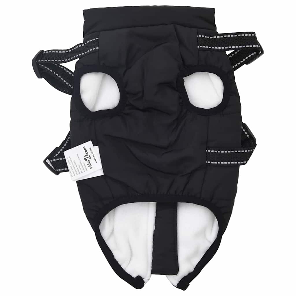 Cappotto per Cani con imbracatura Nero S Pile e Poliestere