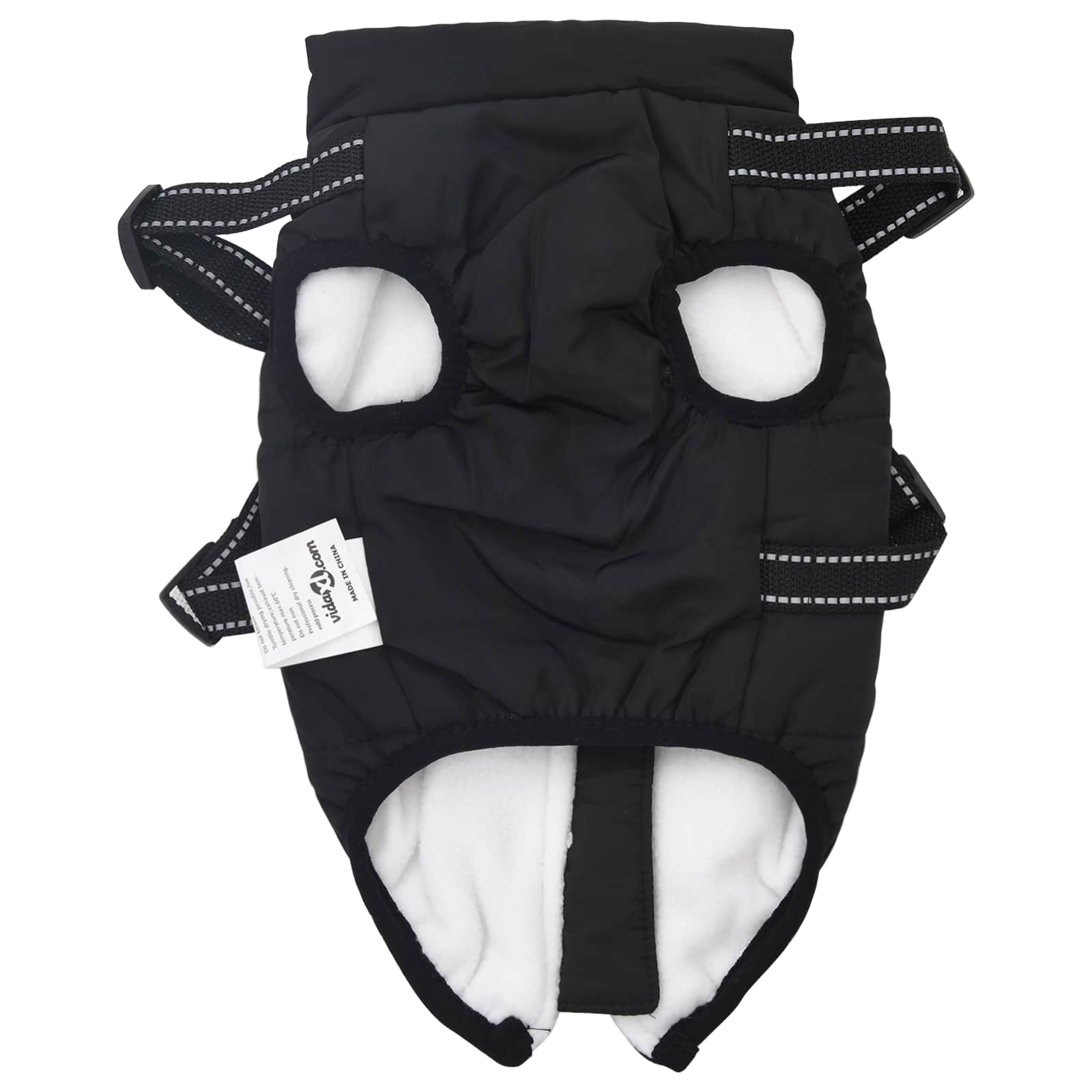 Cappotto per Cani Nero L24 Pile e Poliestere | homemem39