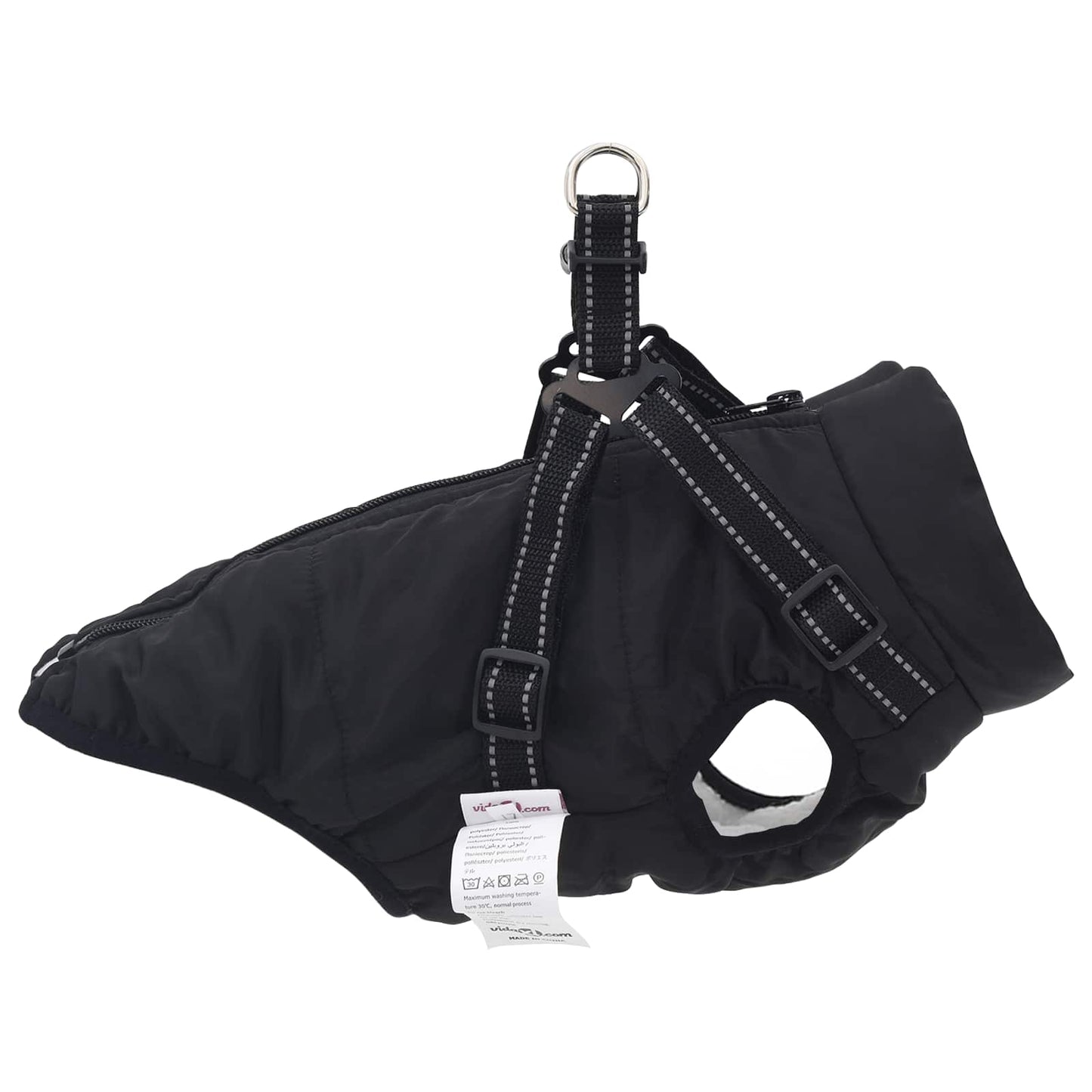 Cappotto per Cani Nero L24 Pile e Poliestere | homemem39