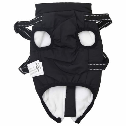 Cappotto per Cani con imbracatura Nero L Pile e Poliestere