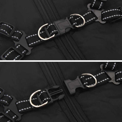 Cappotto per Cani con imbracatura Nero 4XL Pile e Poliestere