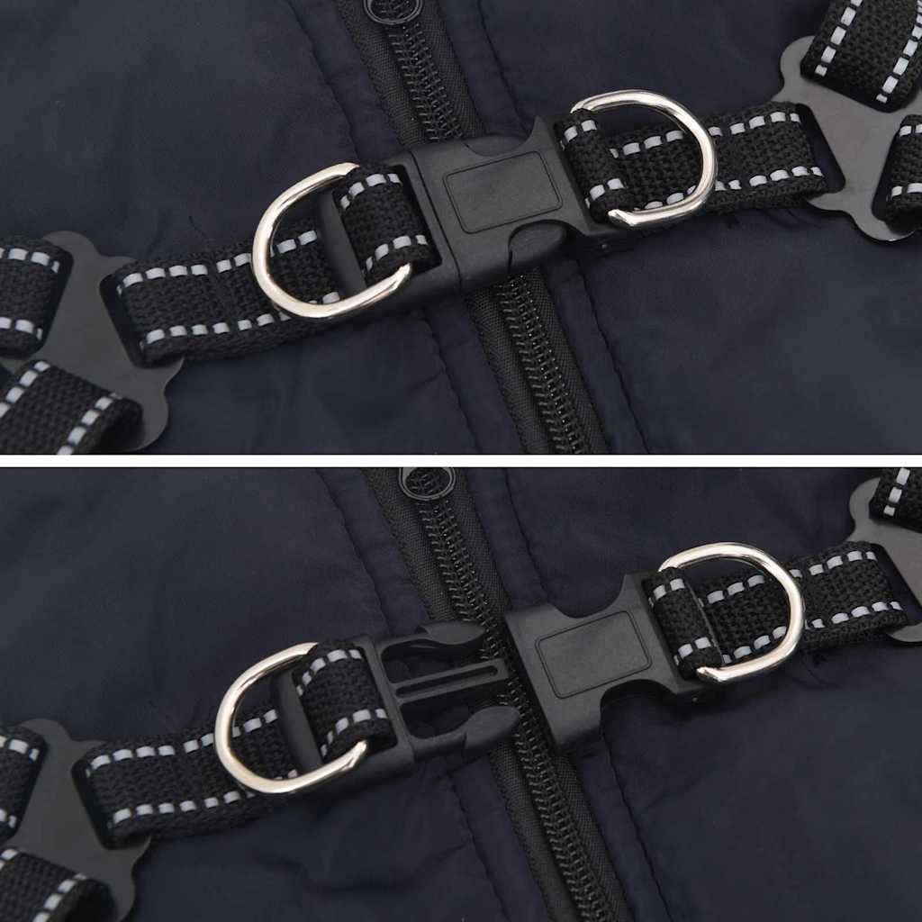 Cappotto per Cani con imbracatura Blu navy M Pile e Poliestere