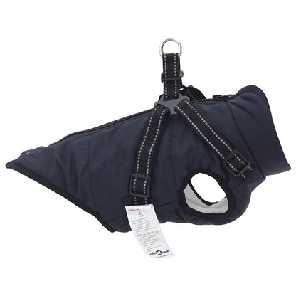 Cappotto per Cani con imbracatura Blu navy L Pile e Poliestere