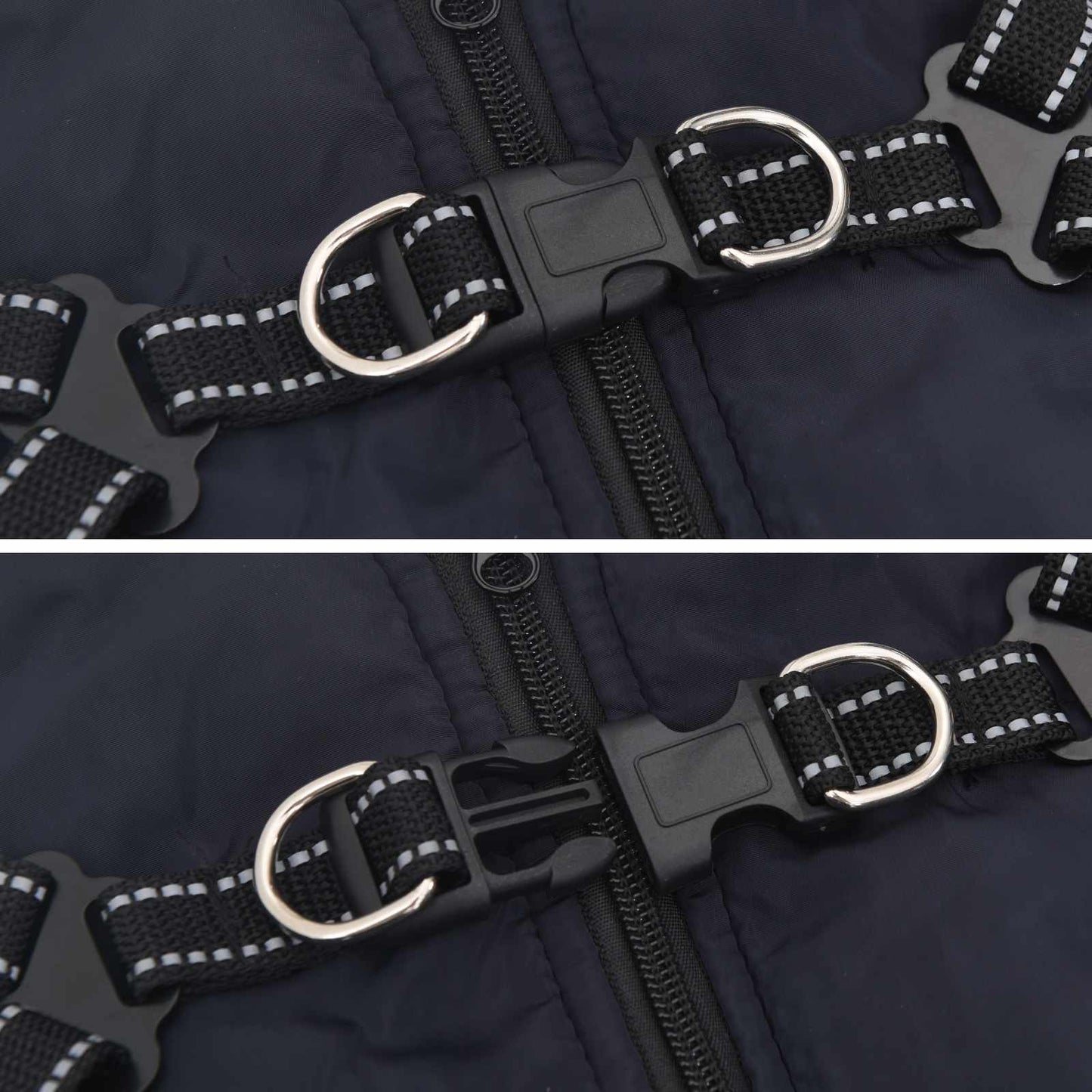 Cappotto per Cani Blu navy L36 Pile e Poliestere