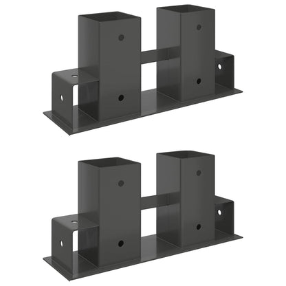 Aiuto per Impilare Legna 2 pz Antracite 34 x 10 x 15 cm Acciaio | homemem39
