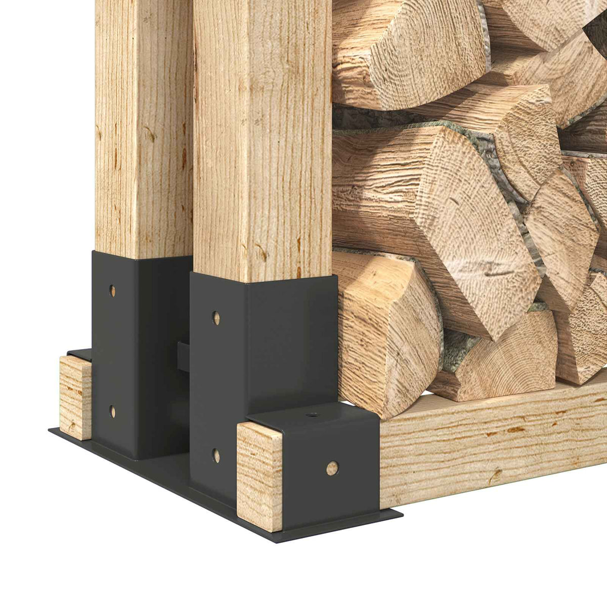 Aiuto per Impilare Legna 2 pz Antracite 34 x 10 x 15 cm Acciaio | homemem39
