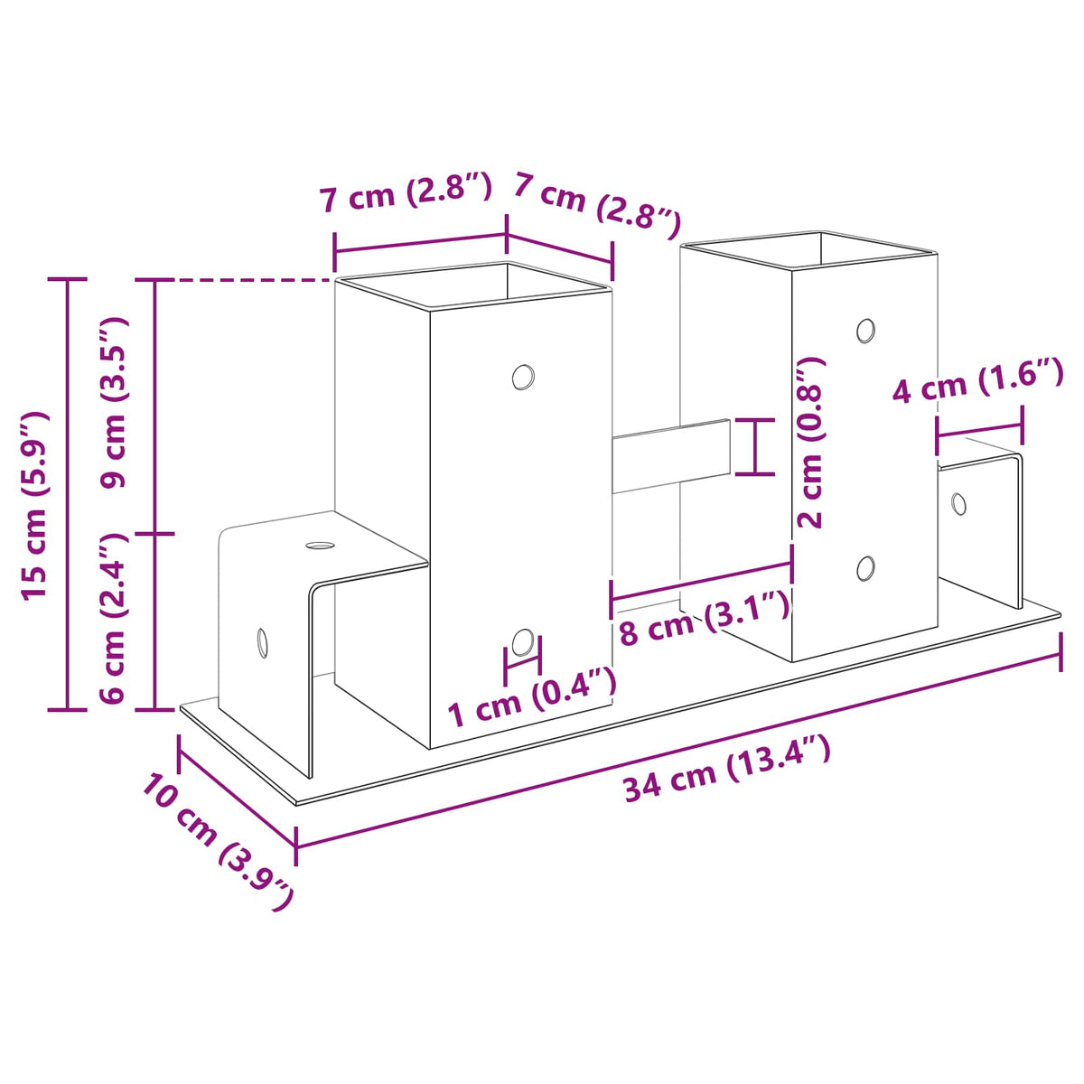 Aiuto per Impilare Legna 2 pz Antracite 34 x 10 x 15 cm Acciaio | homemem39