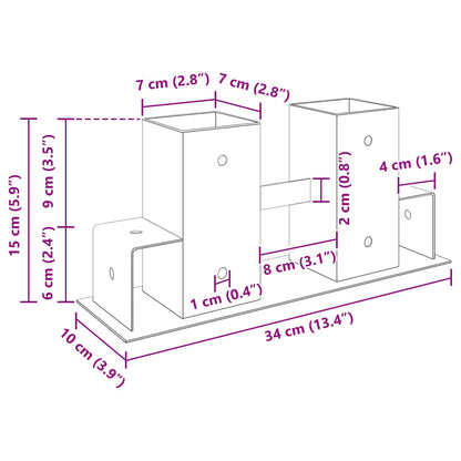 Aiuto per Impilare Legna 2 pz Antracite 34 x 10 x 15 cm Acciaio | homemem39