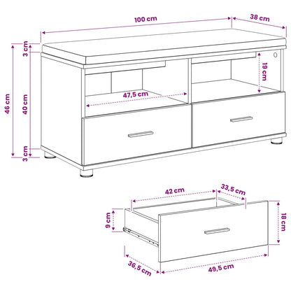 Panca per scarpe con cuscino Rovere Artigianale | homemem39
