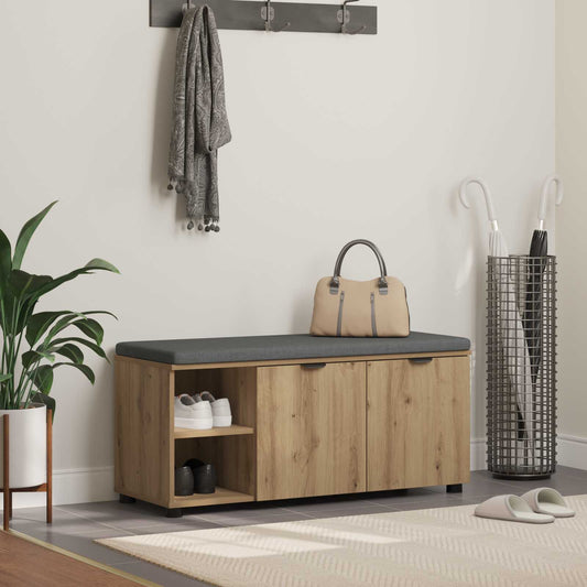 Panca per scarpe con cuscino Rovere Artigianale