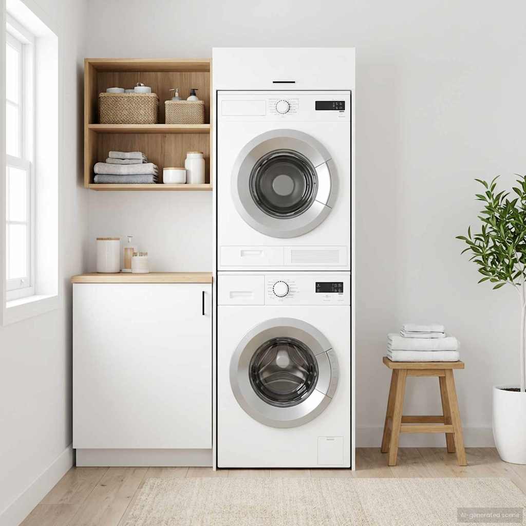 Mobiletto per lavatrice con porta Bianco 67,5 x 68 x 200 cm | homemem39