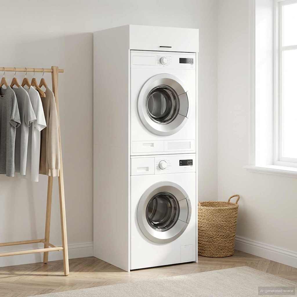 Mobiletto per lavatrice con porta Bianco 67,5 x 68 x 200 cm | homemem39
