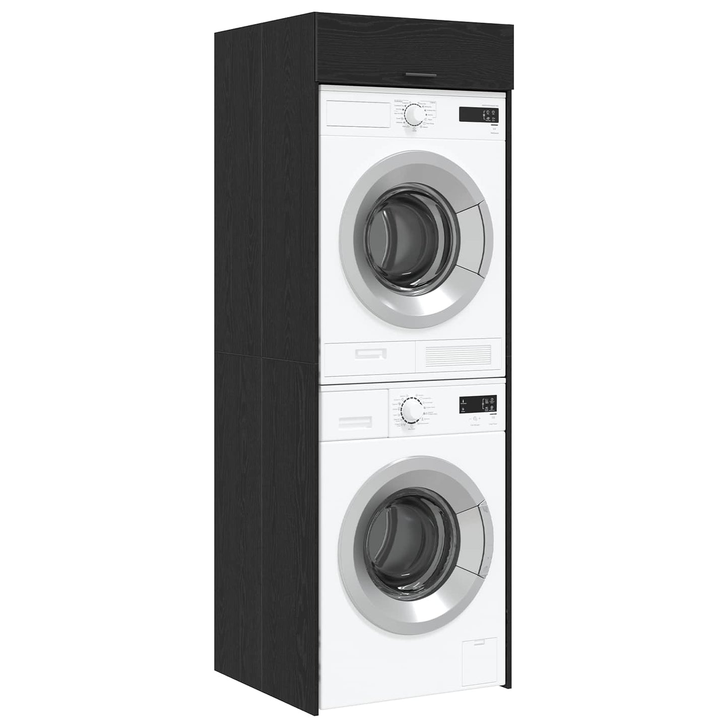 Mobiletto per lavatrice Rovere Nero 67,5 x 68 x 200 cm | homemem39