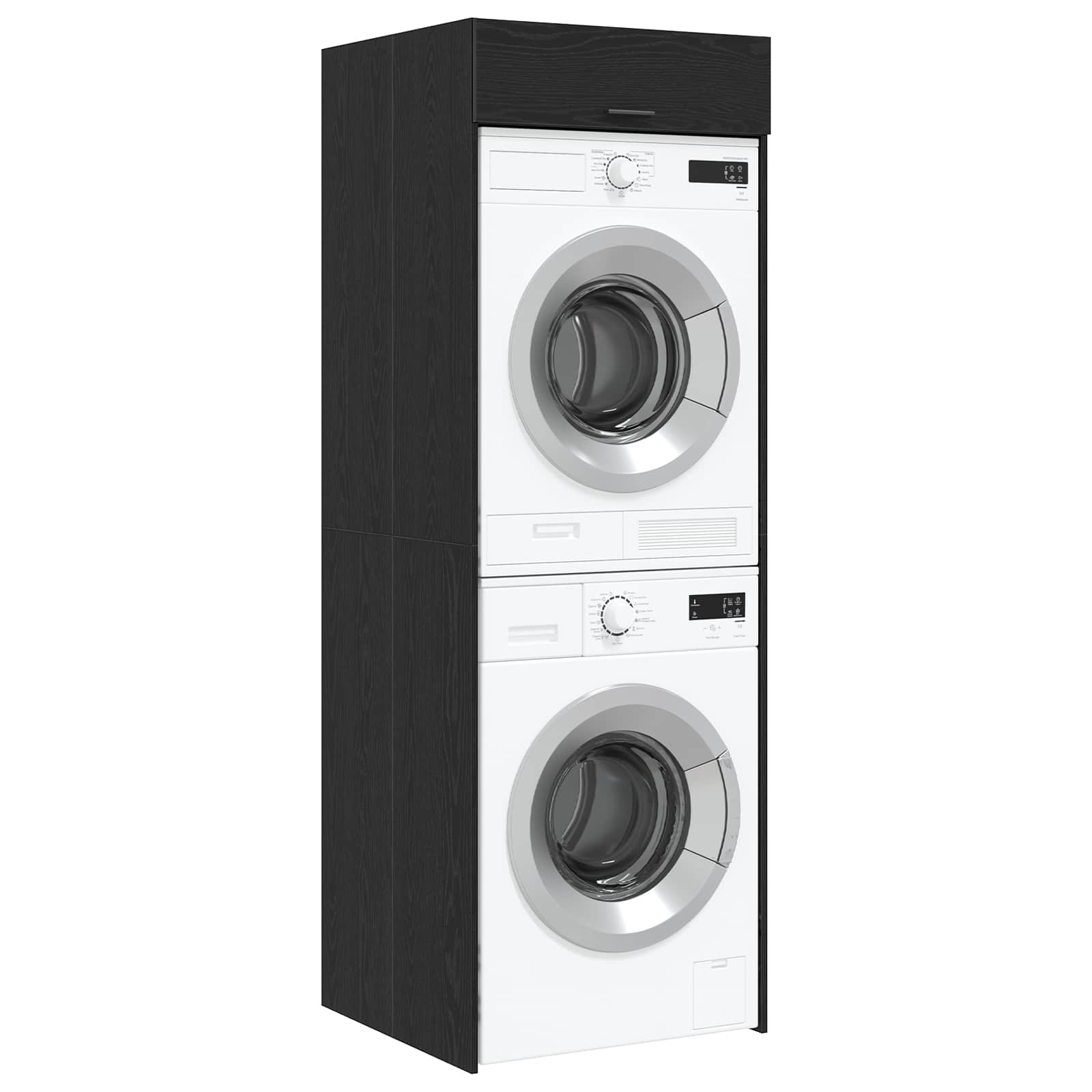Mobiletto per lavatrice Rovere Nero 67,5 x 68 x 200 cm | homemem39