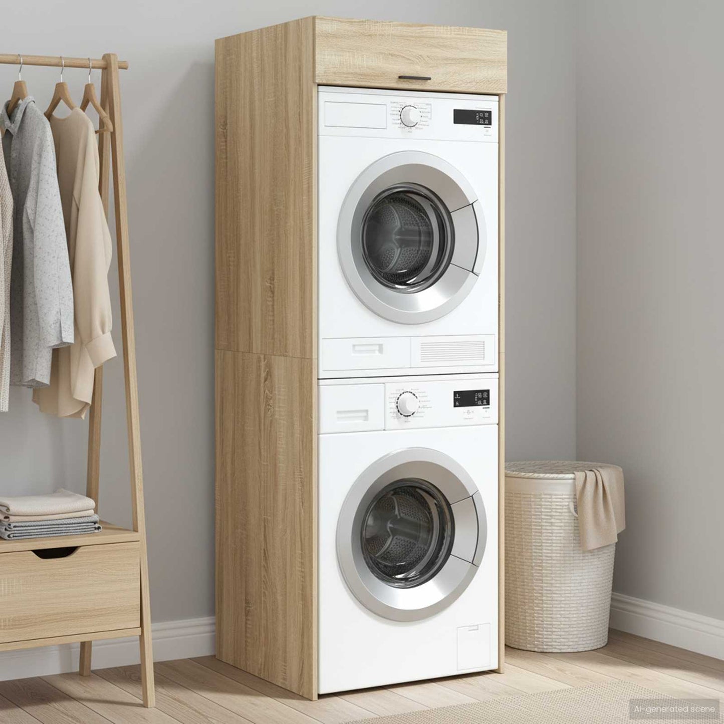 Mobiletto per lavatrice con porta Sonoma 67,5 x 68 x 200 cm | homemem39