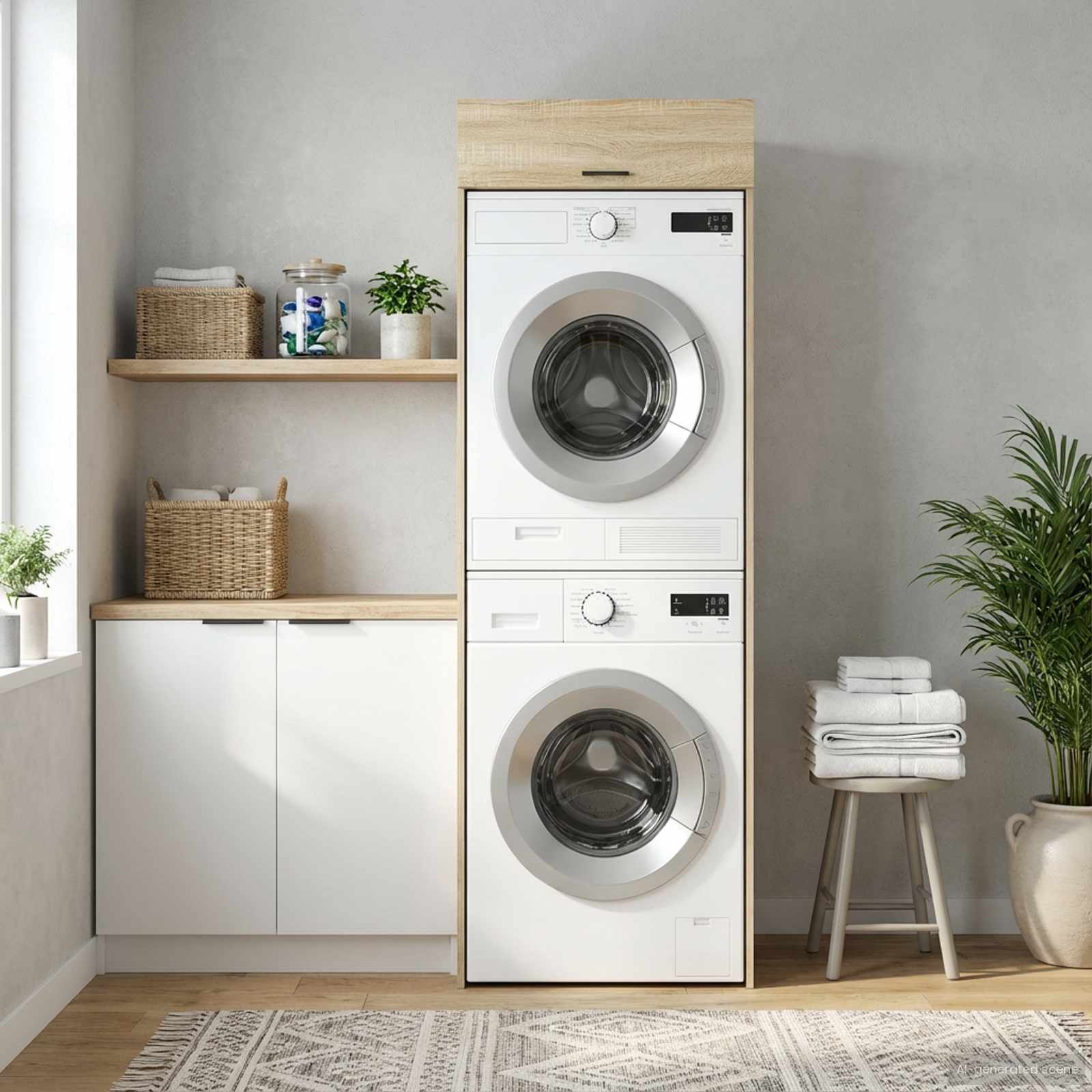 Mobiletto per lavatrice con porta Sonoma 67,5 x 68 x 200 cm | homemem39
