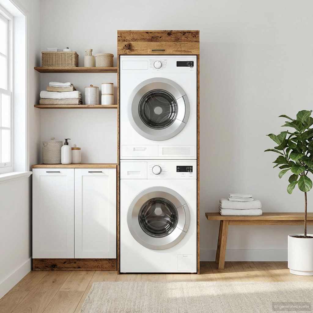 Mobiletto per lavatrice Legno vecchio 67,5 x 68 x 200 cm | homemem39
