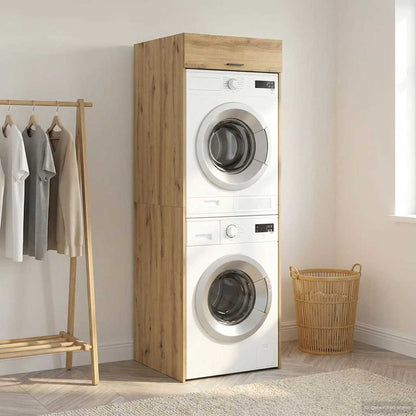 Mobiletto per lavatrice Rovere artigianale 67,5 x 68 x 200 cm | homemem39
