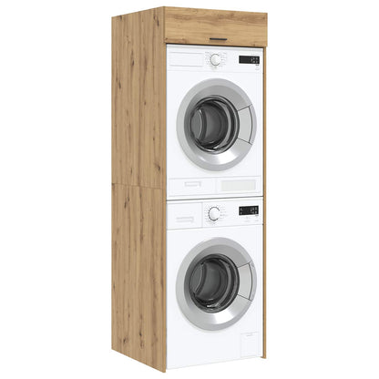 Mobiletto per lavatrice Rovere artigianale 67,5 x 68 x 200 cm | homemem39