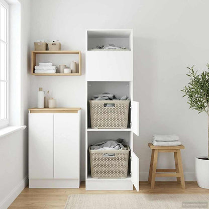 Mobile da lavanderia con archiviazione Bianco Legno multistrato
