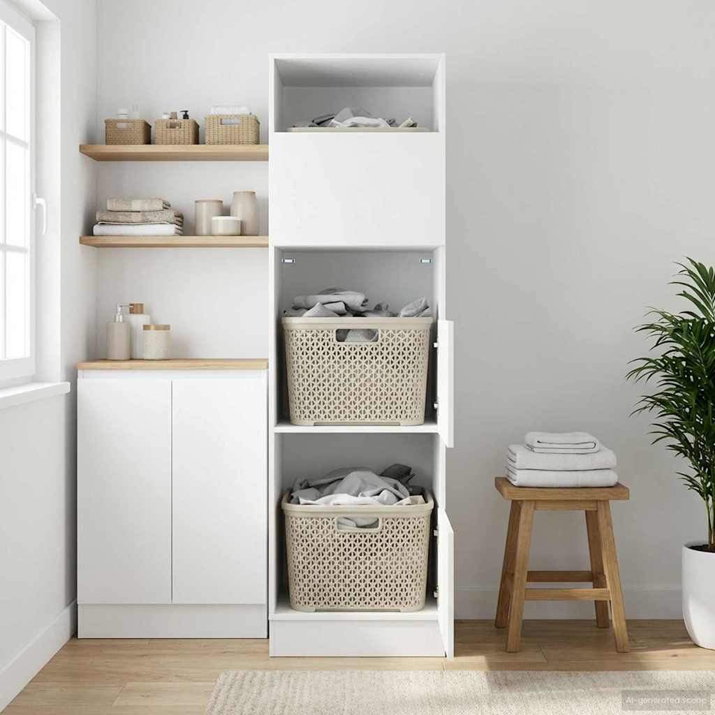Mobile da lavanderia con porta Rovere Nero 50 x 68 x 162 cm | homemem39