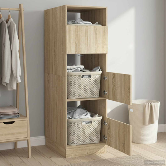 Mobile da lavanderia Sonoma 50 x 68 x 162 cm Legno multistrato | homemem39