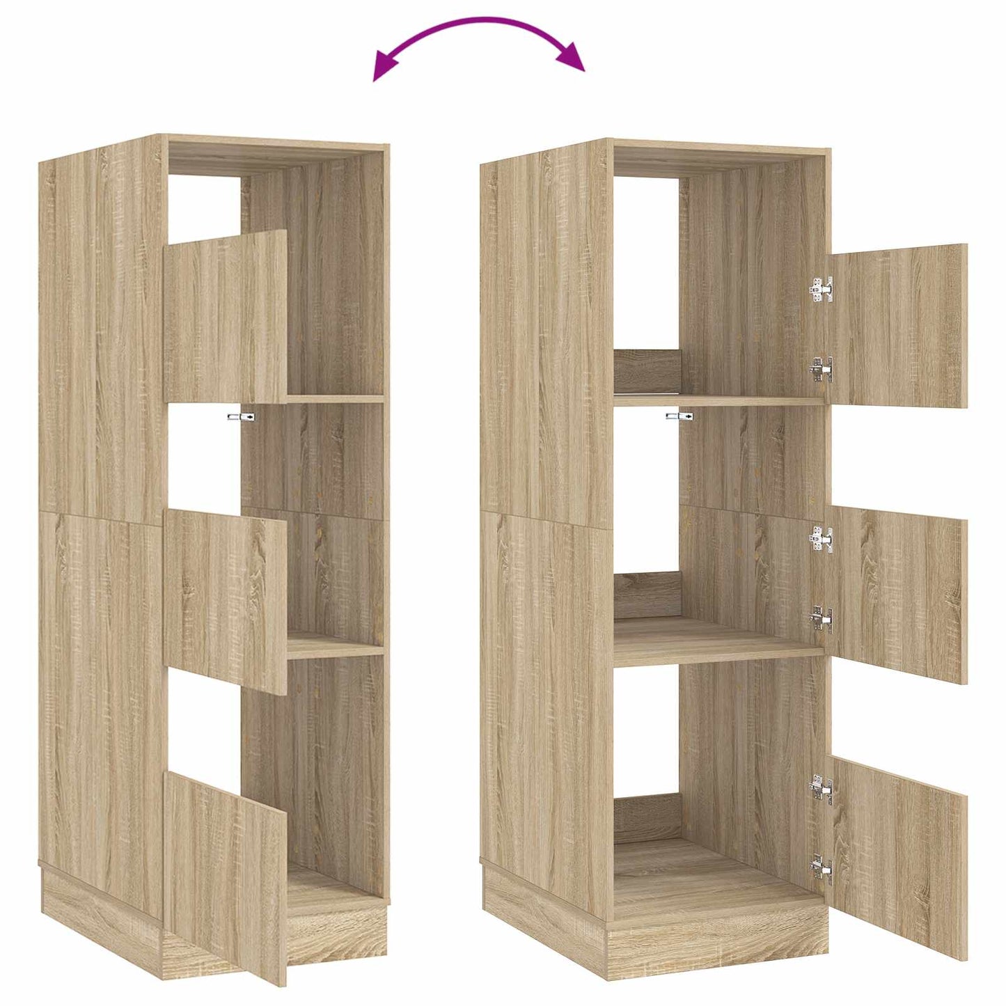 Mobile da lavanderia Sonoma 50 x 68 x 162 cm Legno multistrato | homemem39