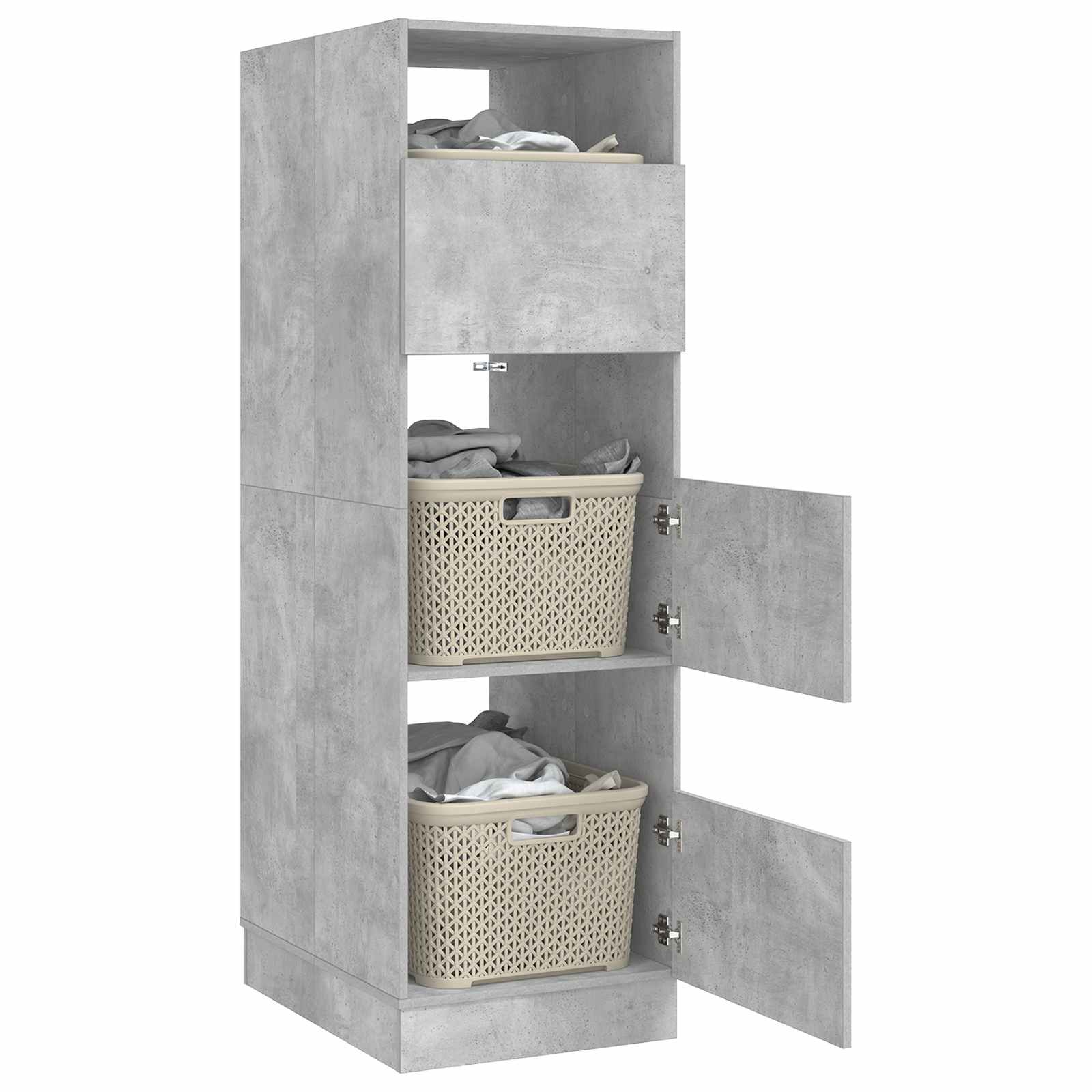 Mobile da lavanderia con porta Calcestruzzo 50 x 68 x 162 cm | homemem39