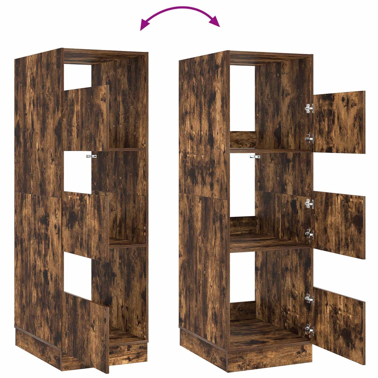 Mobile da lavanderia con porta Rovere fumé 50 x 68 x 162 cm | homemem39