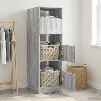 Mobile da lavanderia con porta Grigio Sonoma 50 x 68 x 162 cm | homemem39