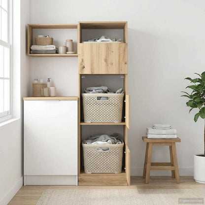 Mobile da lavanderia Rovere artigianale Legno multistrato | homemem39