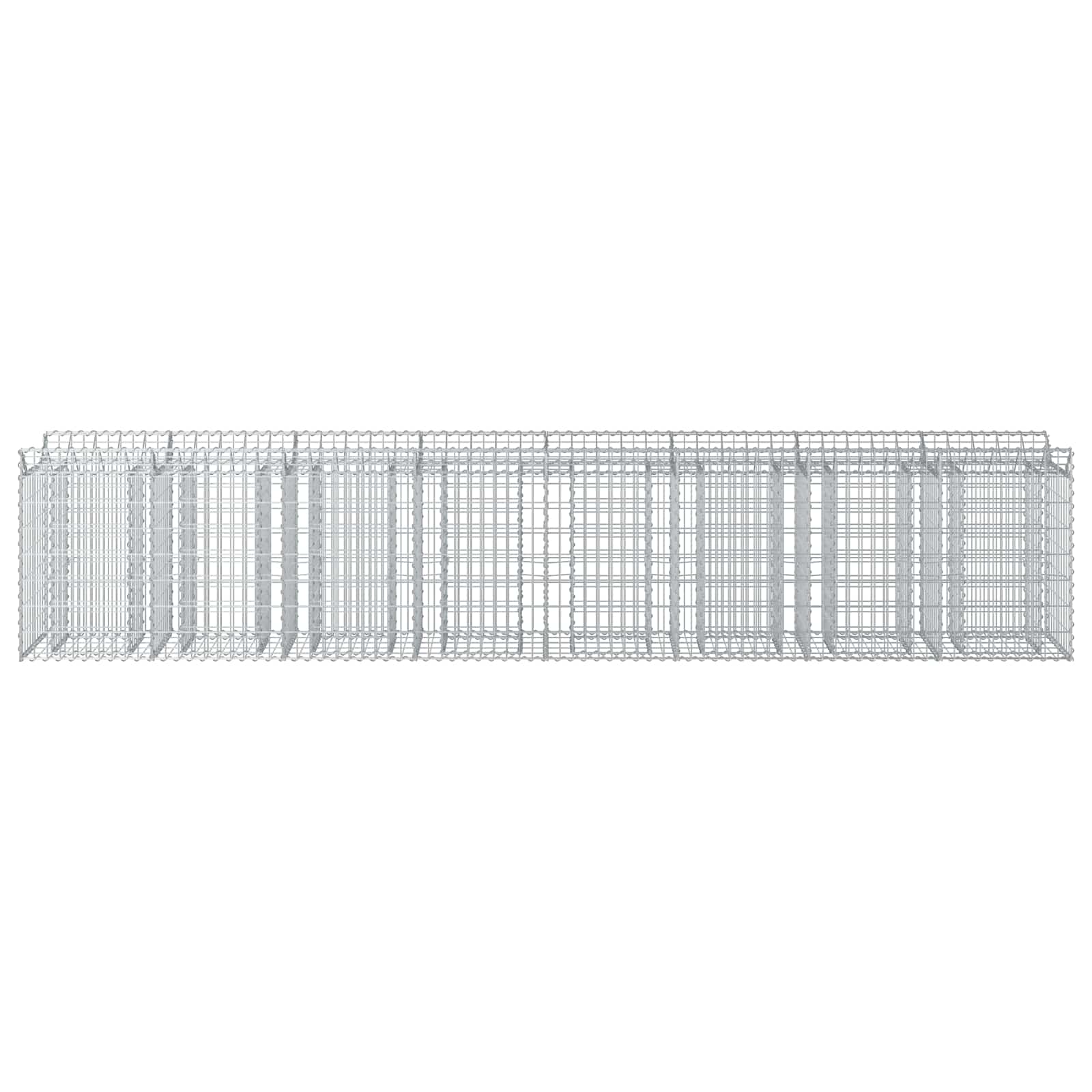 Letto rialzato in gabbione 3 pcs Argento | homemem39